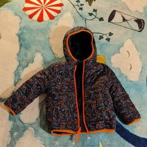 Cat and Jack reversible winter puffer with bear pattern.